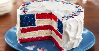 Red, White and Blue Layered Flag Cake