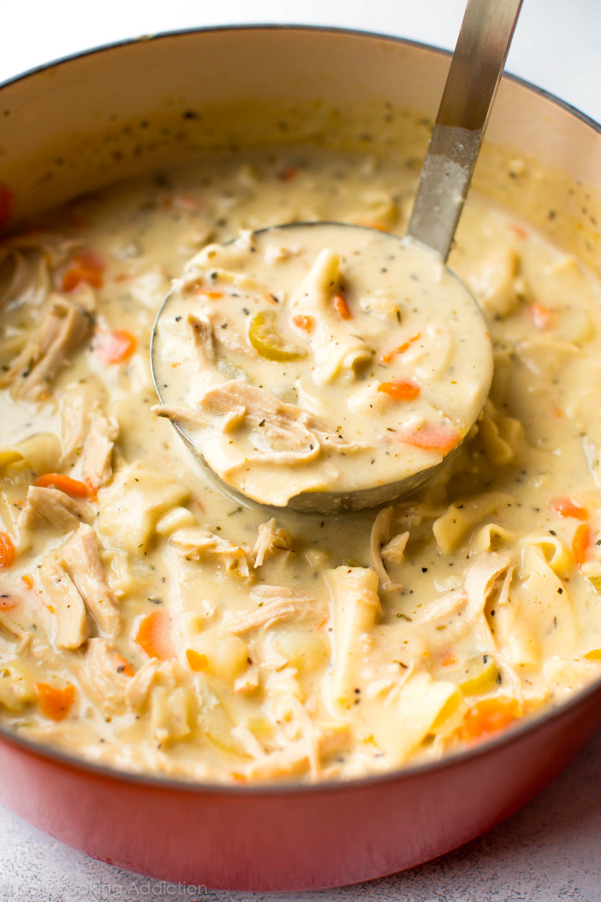Lightened-Up Creamy Chicken Noodle Soup